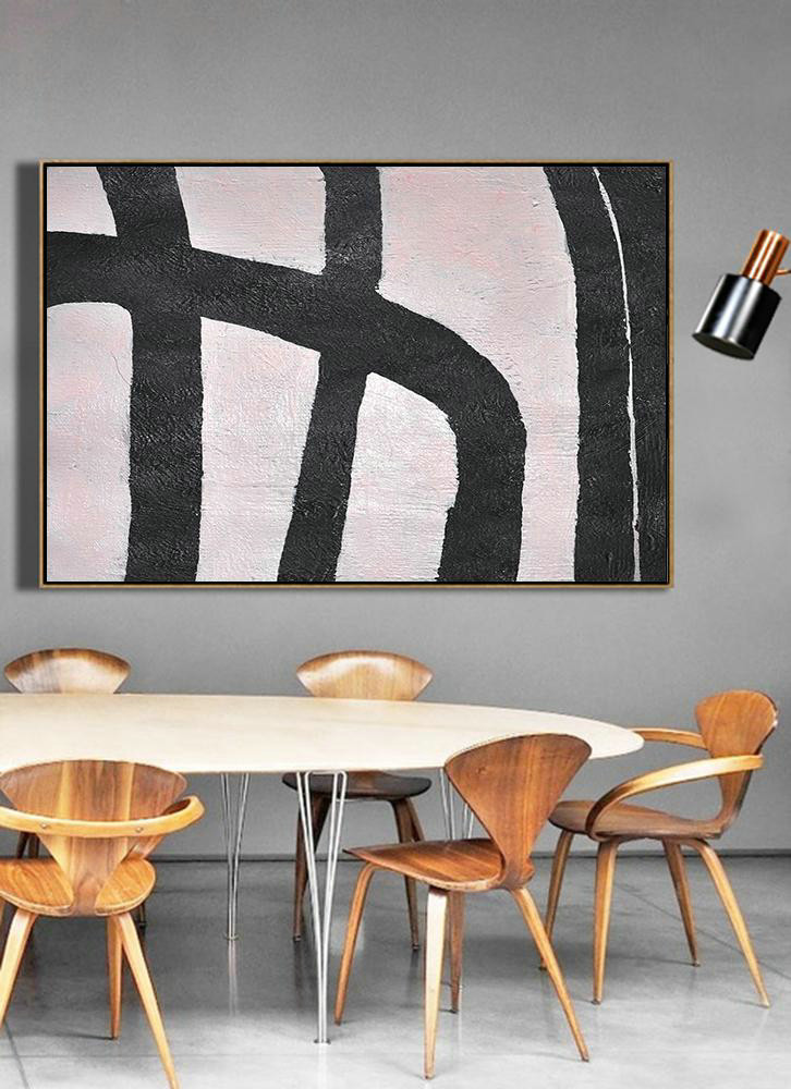 Large Abstract Art,Hand-Painted Oversized Horizontal Minimal Art On Canvas,Contemporary Canvas Paintings